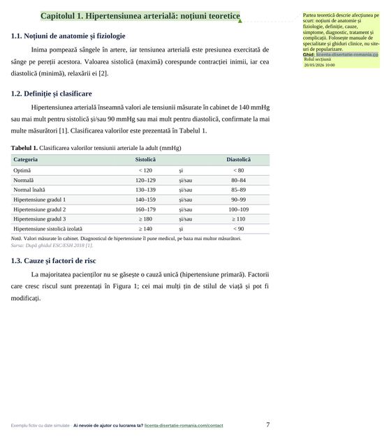 O pagină din exemplul comentat la Lucrare de diplomă AMG