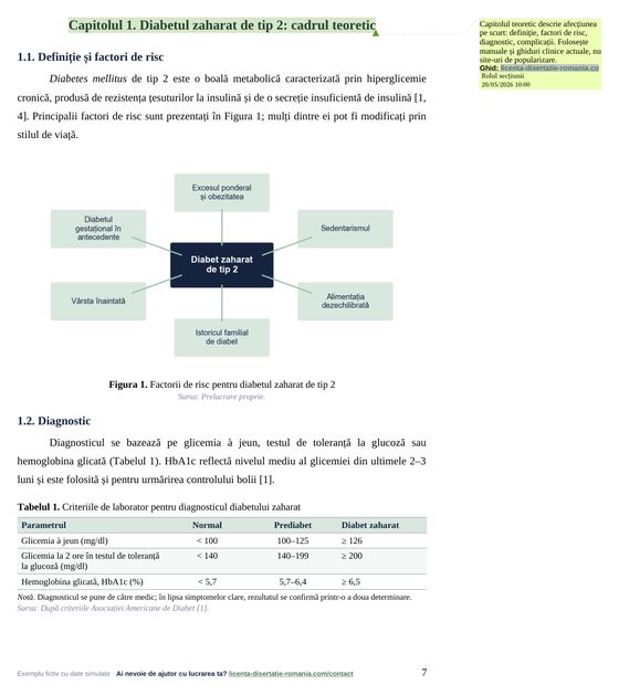 O pagină din exemplul comentat la Asistență medicală