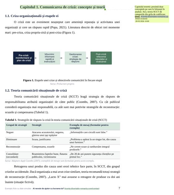 Pagina 7: Capitolul 1. Comunicarea de criză: concepte și teorii, din exemplul de lucrare de licență la Comunicare și Relații Publice