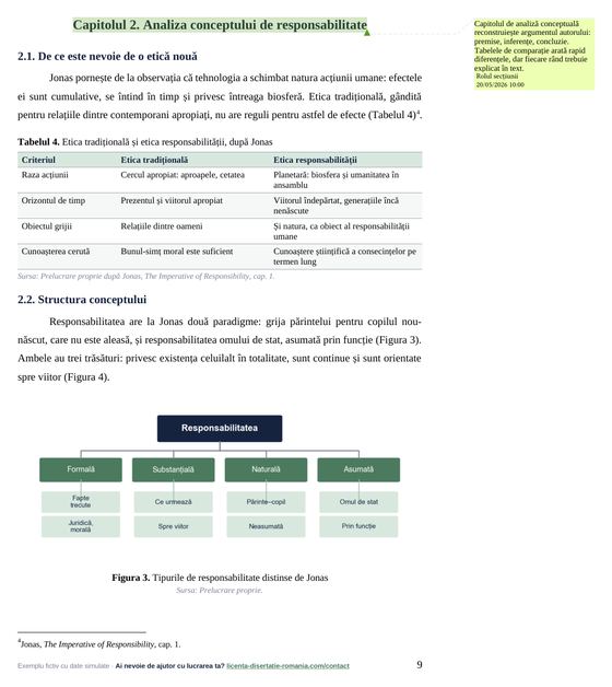 Pagina 9: Capitolul 2. Analiza conceptului de responsabilitate, din exemplul de lucrare de licență la Filosofie