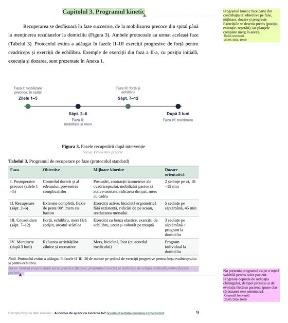 Pagina 9: Capitolul 3. Programul kinetic, din exemplul de lucrare de licență la Kinetoterapie