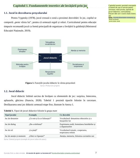 O pagină din exemplul comentat la Pedagogie și Științe ale Educației